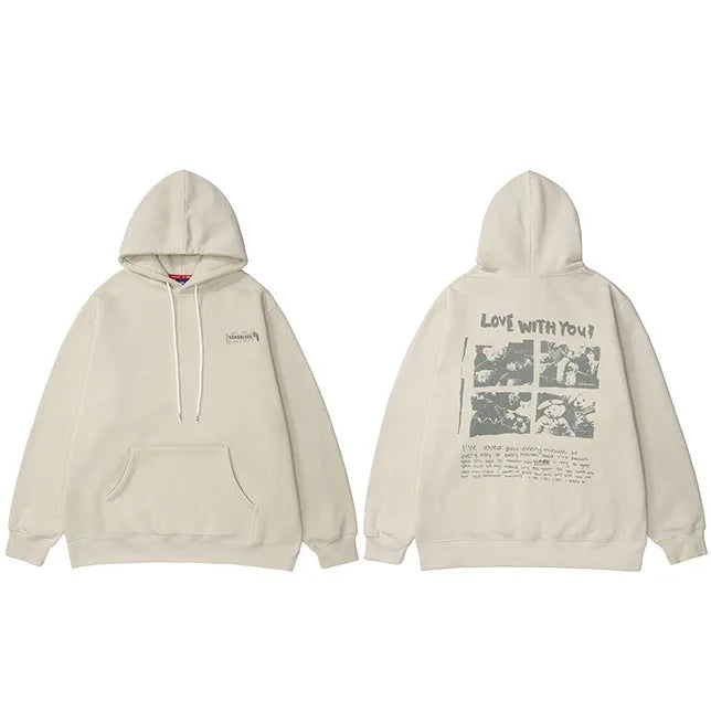 Hip Hop Hoodie Streetwear Sweatshirt 2025 Men Bear Letter Print Harajuku Hoodie Autumn Cotton Fleece Hooded Pullover Sweat Shirt