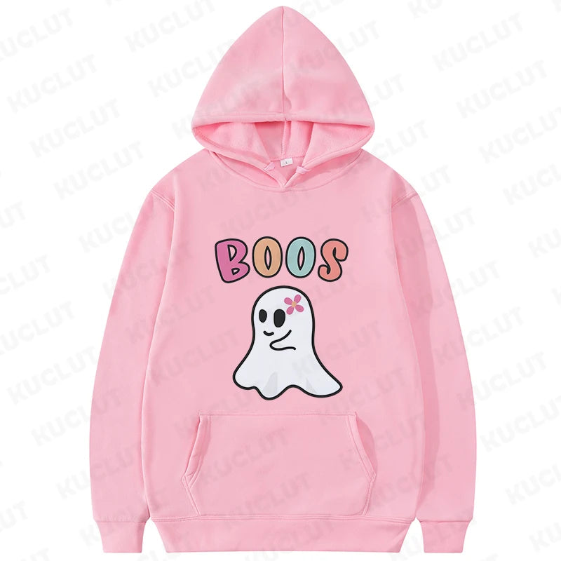 Matching Bestie Hoodies for Women Best Friend Matching Halloween Sweatshirts Funny Cute Boo Outerwears Harajuku Sweat-shirt