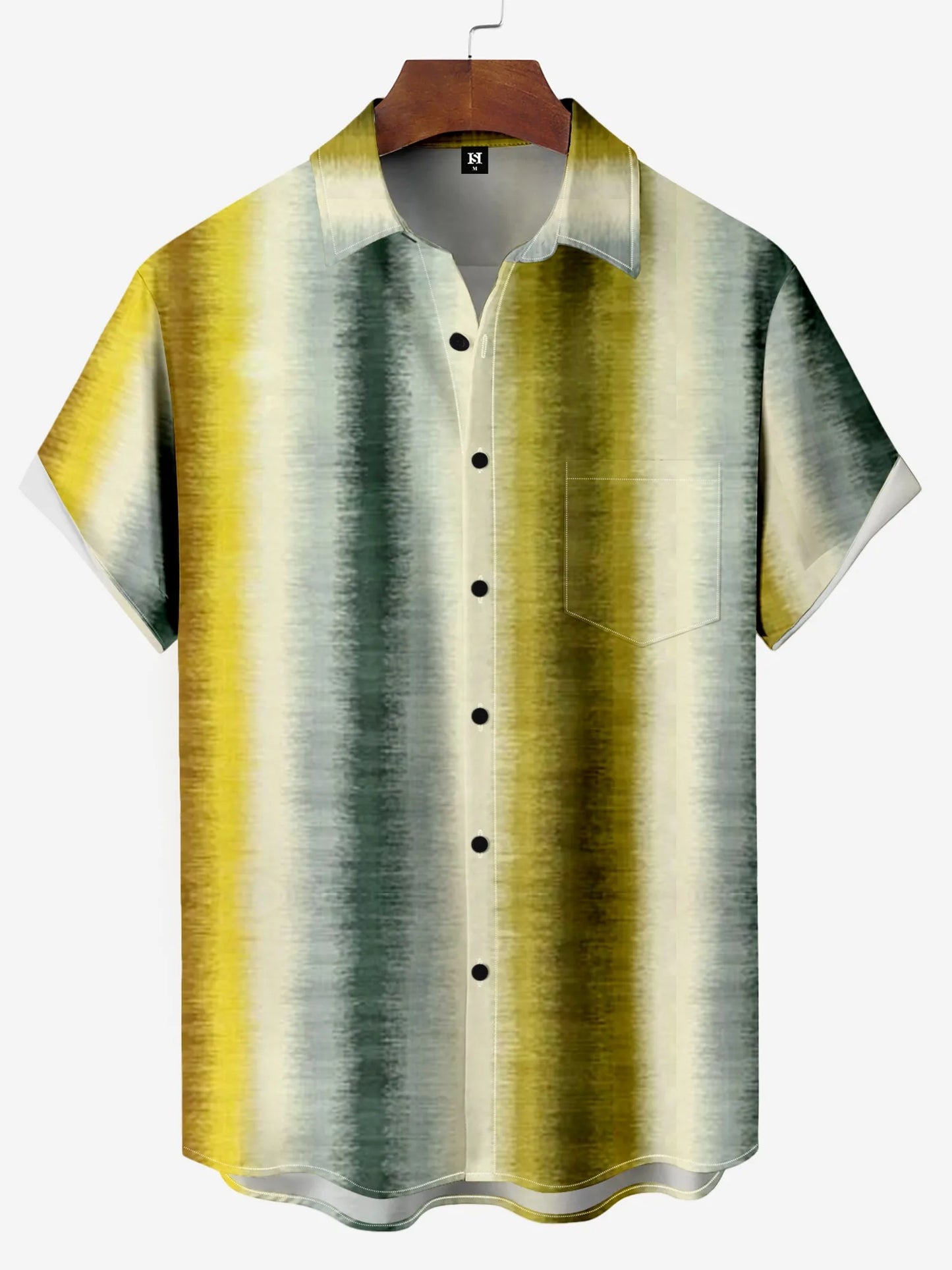 Men's Shirt Short Sleeve Colorful Stripe Print Button Shirt Summer Beach Shirt Camping Shirt Short Sleeve Men's Formal Shirt