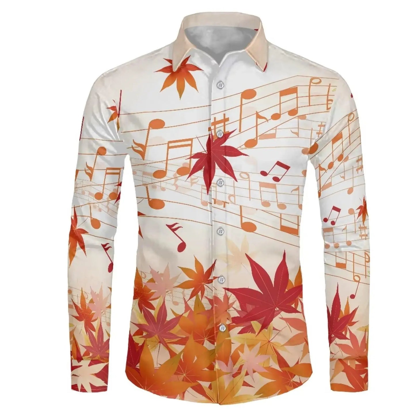 Men's shirt red maple leaf autumn long sleeve lapel shirt top shirt casual shirt Hawaiian shirt casual breathable simple fashion