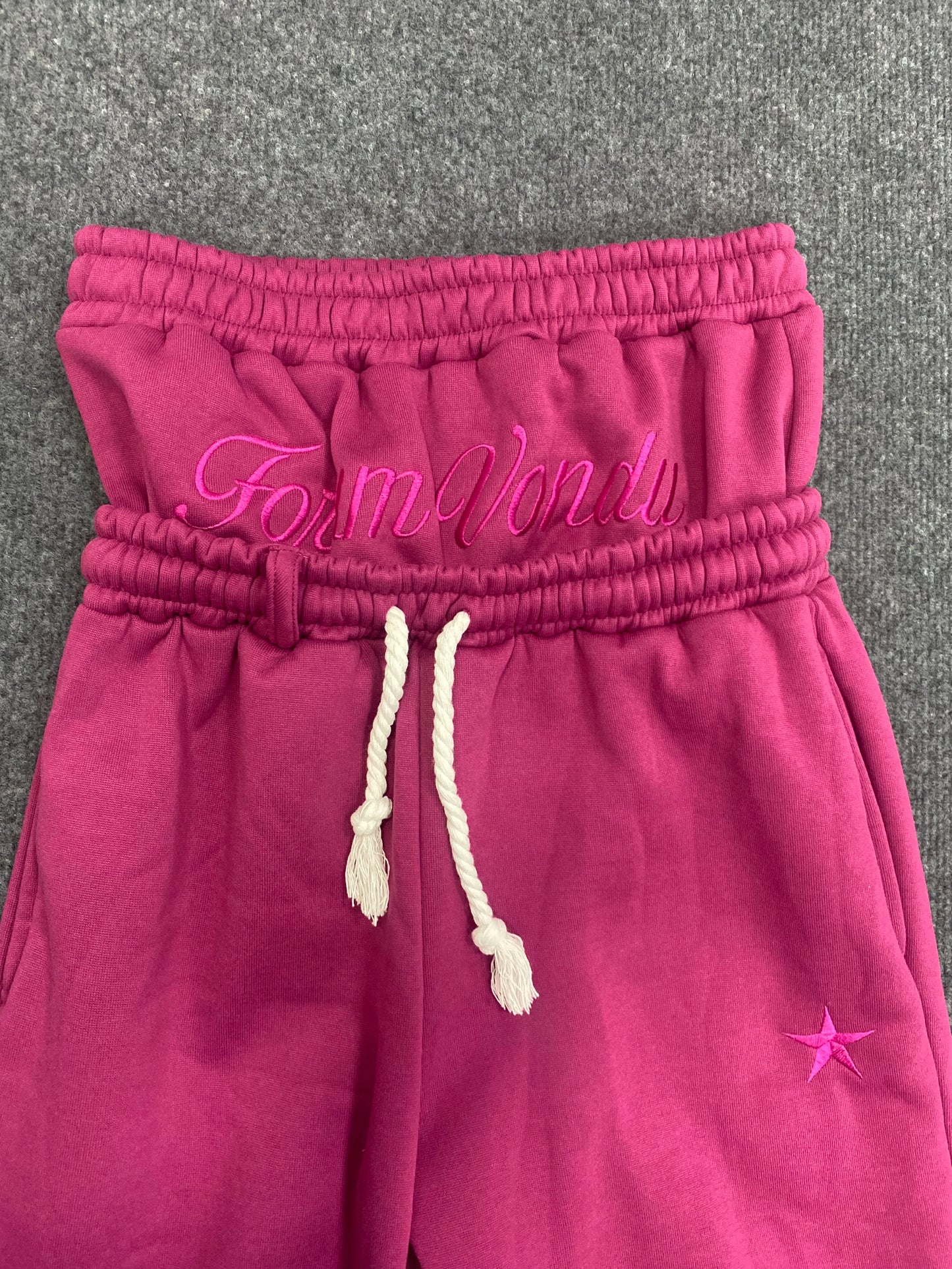Unisex Fashion Pants Fake Two Piece Pants 2025 Spring Double Waist Pants Loose Drawstring Pants Embroidered Waist Pants