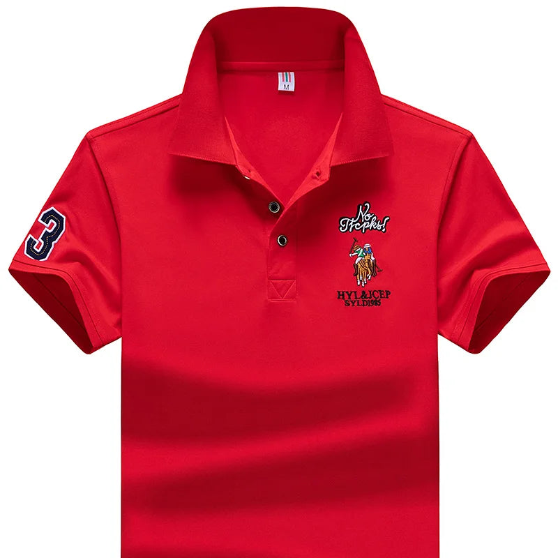Polo Shirt men Summer New synthetic style fiber Mens Short Sleeve Polo Shirt youth Embroidered Business Casual Polo Shirt 1733