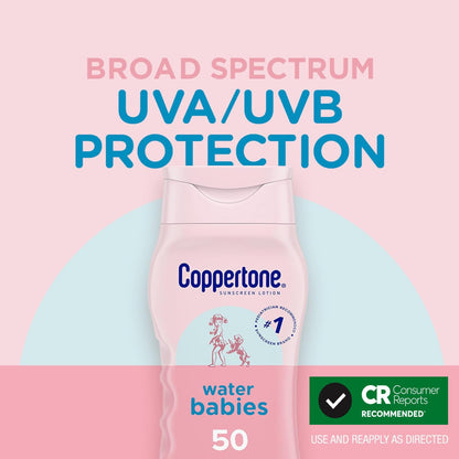 Waterbabies Baby Sunscreen Lotion SPF 50 Hypoallergenic, 8 Fl Oz