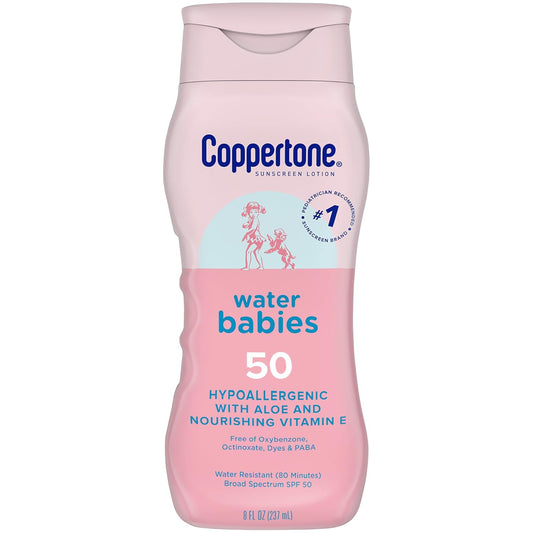 Waterbabies Baby Sunscreen Lotion SPF 50 Hypoallergenic, 8 Fl Oz