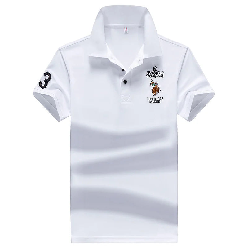 Polo Shirt men Summer New synthetic style fiber Mens Short Sleeve Polo Shirt youth Embroidered Business Casual Polo Shirt 1733