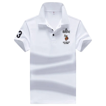 Polo Shirt men Summer New synthetic style fiber Mens Short Sleeve Polo Shirt youth Embroidered Business Casual Polo Shirt 1733