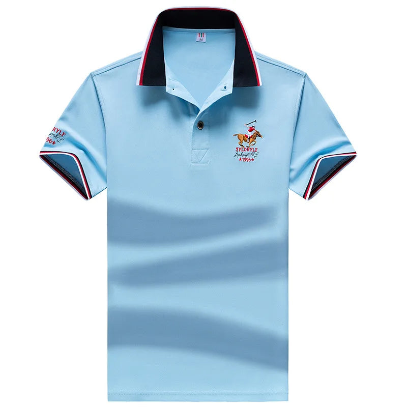 Polo Shirt men Summer New Mens Short Sleeve Polo Shirt mens Embroidered Top Clothes Men's Business Casual Polo Shirt M-4XL 1732