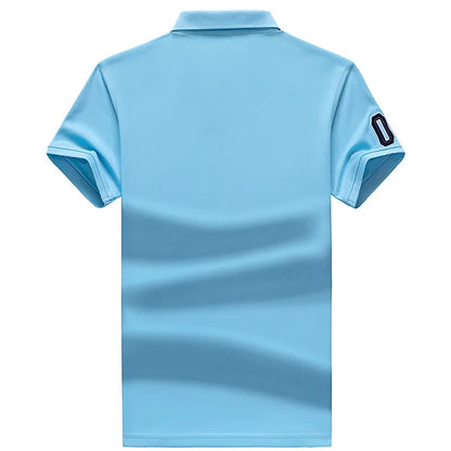 Polo Shirt men Summer New synthetic style fiber Mens Short Sleeve Polo Shirt youth Embroidered Business Casual Polo Shirt 1733