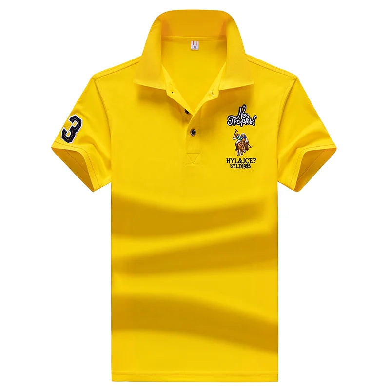 Polo Shirt men Summer New synthetic style fiber Mens Short Sleeve Polo Shirt youth Embroidered Business Casual Polo Shirt 1733