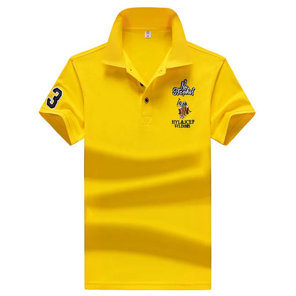 Polo Shirt men Summer New synthetic style fiber Mens Short Sleeve Polo Shirt youth Embroidered Business Casual Polo Shirt 1733