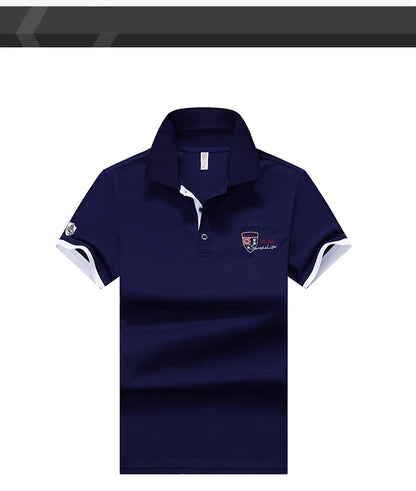 polo shirt men Summer new Men's short-sleeved polo shirt mens embroidery synthetic fiber Fabric youth casual business polo shirt