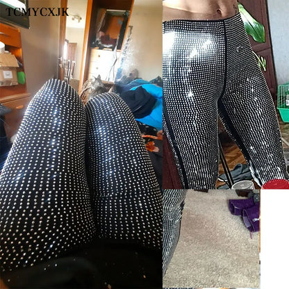 European 2024 Spring Woman Pants New Hot Rhinestone Trousers Fashion Pants Women Harajuku Slim Sweatpants Women Mujer Pantalones