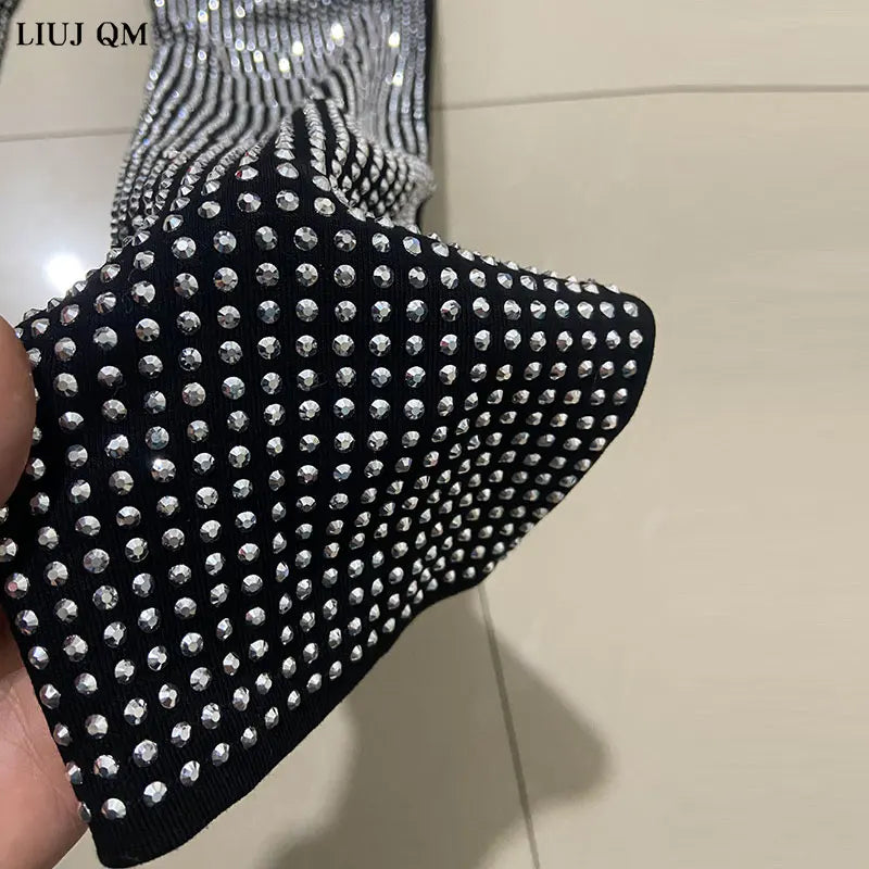European 2024 Spring Woman Pants New Hot Rhinestone Trousers Fashion Pants Women Harajuku Slim Sweatpants Women Mujer Pantalones