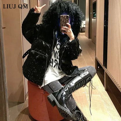 European 2024 Spring Woman Pants New Hot Rhinestone Trousers Fashion Pants Women Harajuku Slim Sweatpants Women Mujer Pantalones