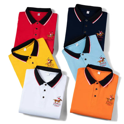 Polo Shirt men Summer New Mens Short Sleeve Polo Shirt mens Embroidered Top Clothes Men's Business Casual Polo Shirt M-4XL 1732