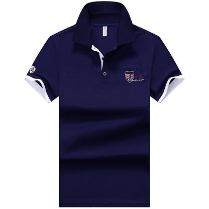 polo shirt men Summer new Men's short-sleeved polo shirt mens embroidery synthetic fiber Fabric youth casual business polo shirt