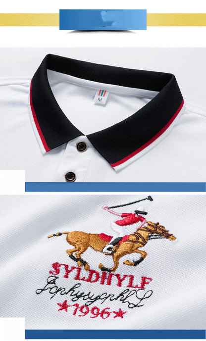Polo Shirt men Summer New Mens Short Sleeve Polo Shirt mens Embroidered Top Clothes Men's Business Casual Polo Shirt M-4XL 1732