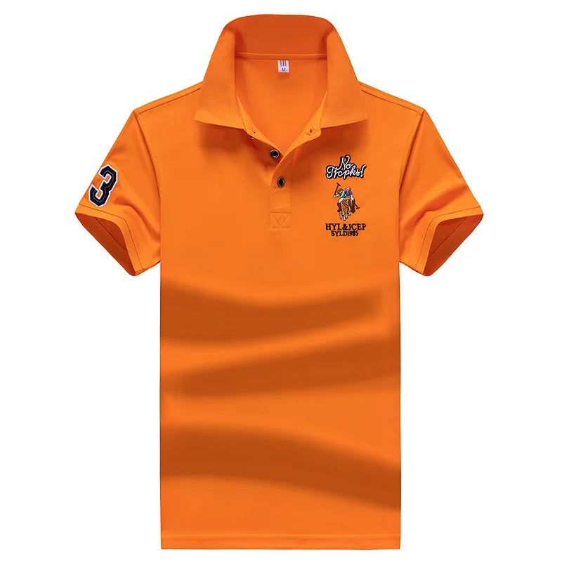 Polo Shirt men Summer New synthetic style fiber Mens Short Sleeve Polo Shirt youth Embroidered Business Casual Polo Shirt 1733