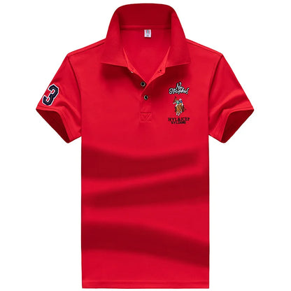 Polo Shirt men Summer New synthetic style fiber Mens Short Sleeve Polo Shirt youth Embroidered Business Casual Polo Shirt 1733