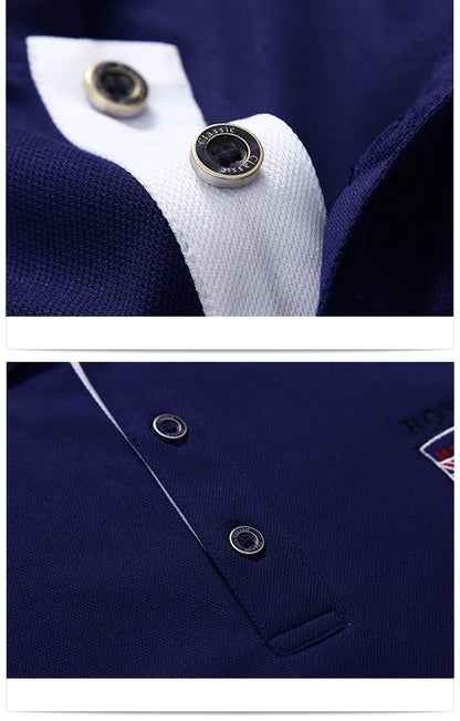 polo shirt men Summer new Men's short-sleeved polo shirt mens embroidery synthetic fiber Fabric youth casual business polo shirt
