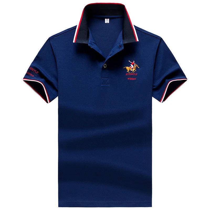 Polo Shirt men Summer New Mens Short Sleeve Polo Shirt mens Embroidered Top Clothes Men's Business Casual Polo Shirt M-4XL 1732