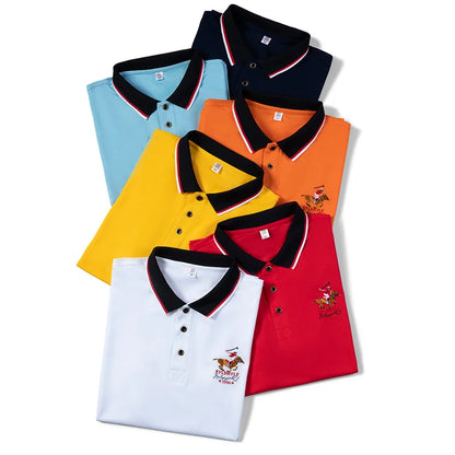 Polo Shirt men Summer New Mens Short Sleeve Polo Shirt mens Embroidered Top Clothes Men's Business Casual Polo Shirt M-4XL 1732