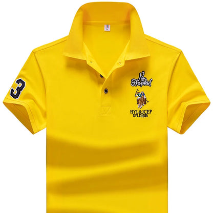 Polo Shirt men Summer New synthetic style fiber Mens Short Sleeve Polo Shirt youth Embroidered Business Casual Polo Shirt 1733