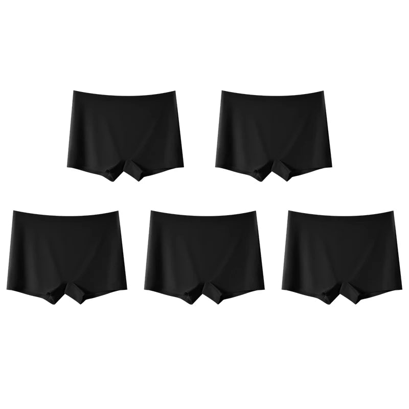 FallSweet 5PCS Women’s Seamless Boyshort Panties Comfortable Breathable Silk Satin Underwear for Woman Boxer Sports & Daily Wear
