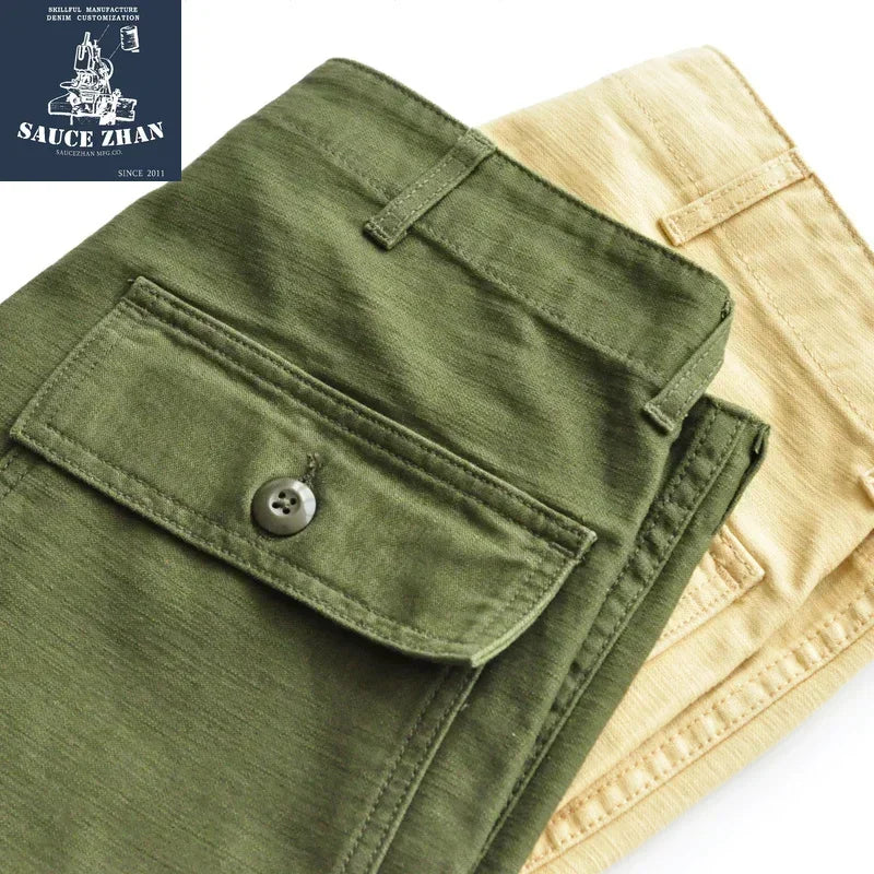 SauceZhan OG107 Baker Pants Utility Fatigue Pants US Vietnam ARMY HBT Pants Vintage Mens Shorts Men Army Pants Military Pants