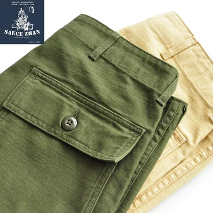 SauceZhan OG107 Baker Pants Utility Fatigue Pants US Vietnam ARMY HBT Pants Vintage Mens Shorts Men Army Pants Military Pants