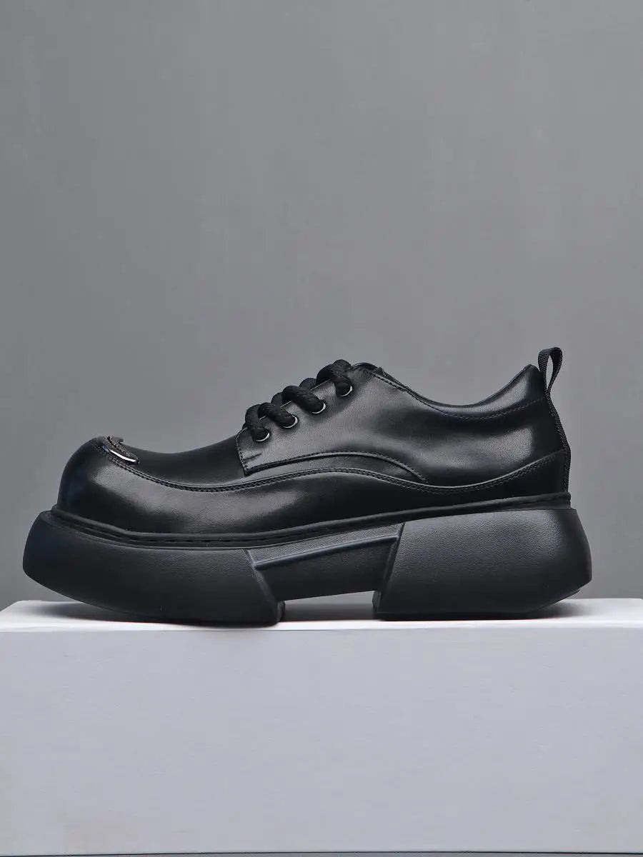 Luxury Silvery Man Shoes Platform Heightening Fashion Leather Shoes for Man Wear-resistant Lightweight Sneakers Shoes Men