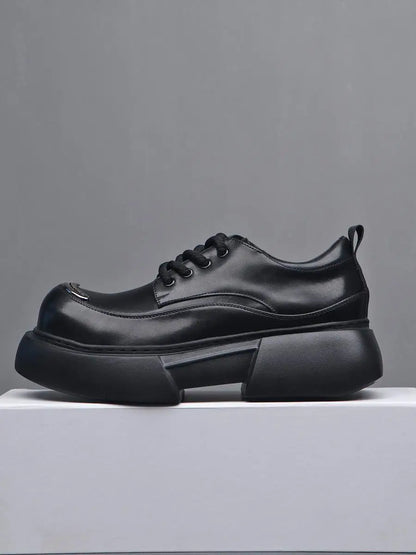 Luxury Silvery Man Shoes Platform Heightening Fashion Leather Shoes for Man Wear-resistant Lightweight Sneakers Shoes Men