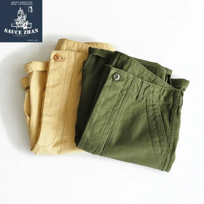 SauceZhan OG107 Baker Pants Utility Fatigue Pants US Vietnam ARMY HBT Pants Vintage Mens Shorts Men Army Pants Military Pants