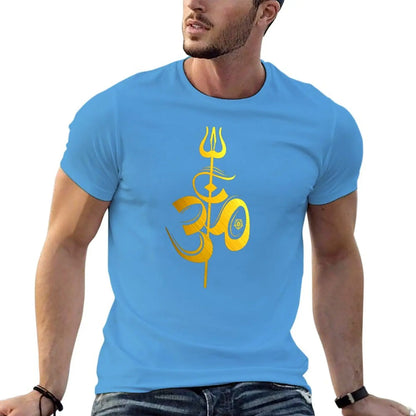 OM Lord Shiva Divine Spear Trident Trishul T Shirt T-Shirt sweat shirt mens graphic t-shirts anime