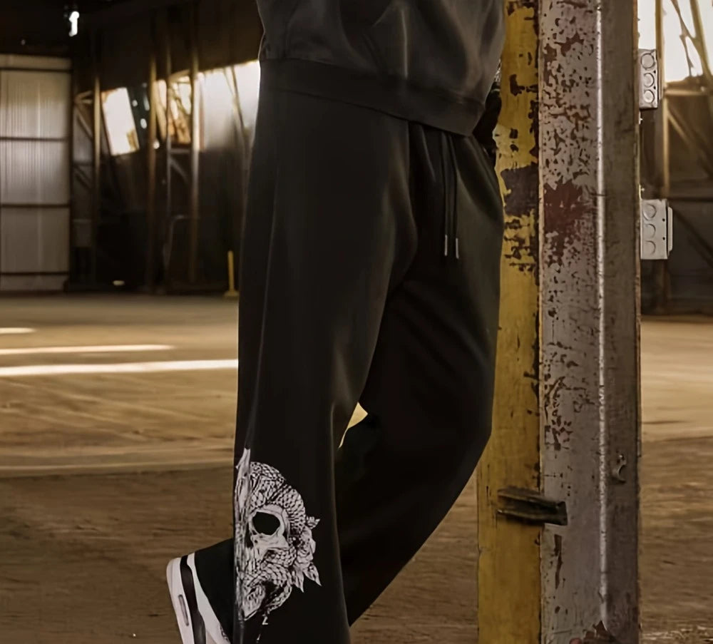 New Men's Outdoor Long Pants Trendy Sports Pants Wide Leg Straight Casual Pants Fitness Pants Loose Running Pants