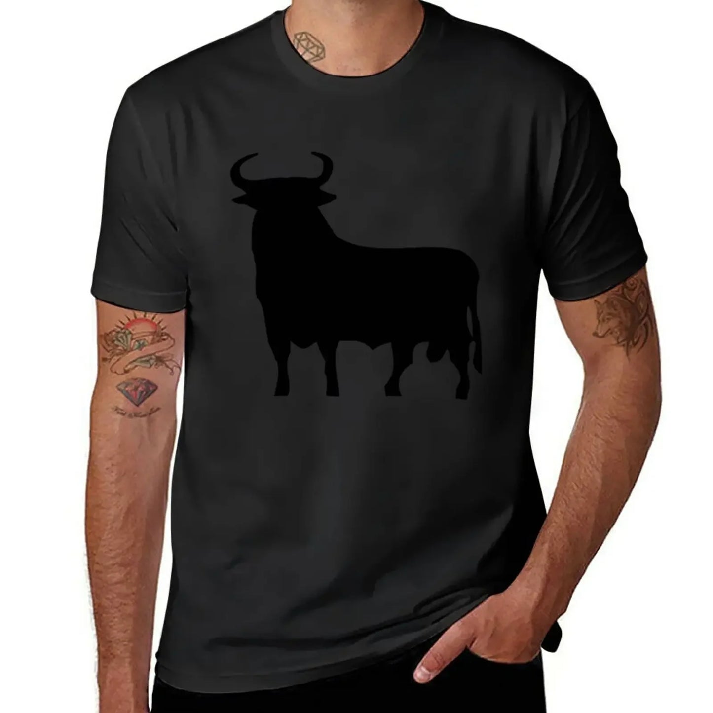 hippie clothes man clothes sweat shirt summer clothes Men's t-shirts New Spanish Bull T-Shirt