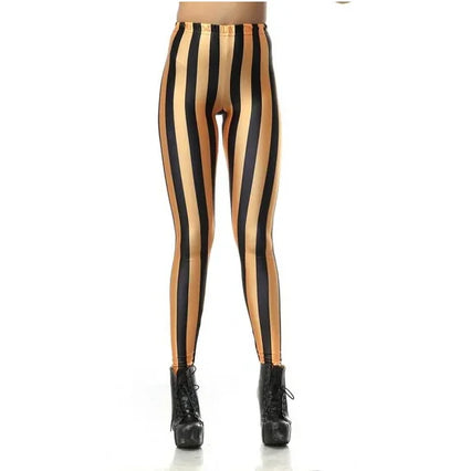 New Sexy Women Legging Black White Stripe Printing Fitness leggins Fashion Slim High Waist Leggings Woman Pants Christmas Gift