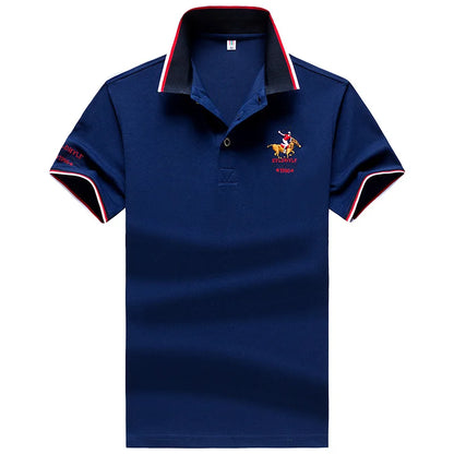polo shirt men Summer new Men's short-sleeved polo shirt mens embroidery synthetic fiber Fabric youth casual business polo shirt