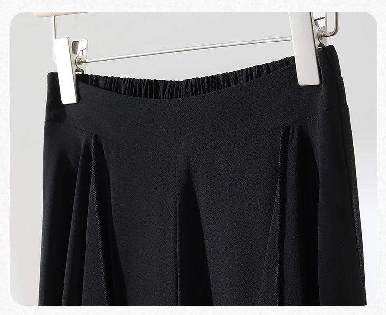 ZUZK Summer Ruffles Chiffion Pants Elastic Waist White Pants Women Fashion Lady Dance Pants baggy pants Wide Leg Pants