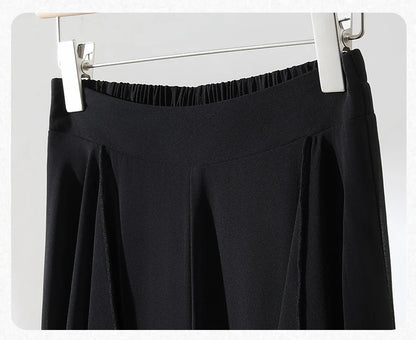 ZUZK Summer Ruffles Chiffion Pants Elastic Waist White Pants Women Fashion Lady Dance Pants baggy pants Wide Leg Pants