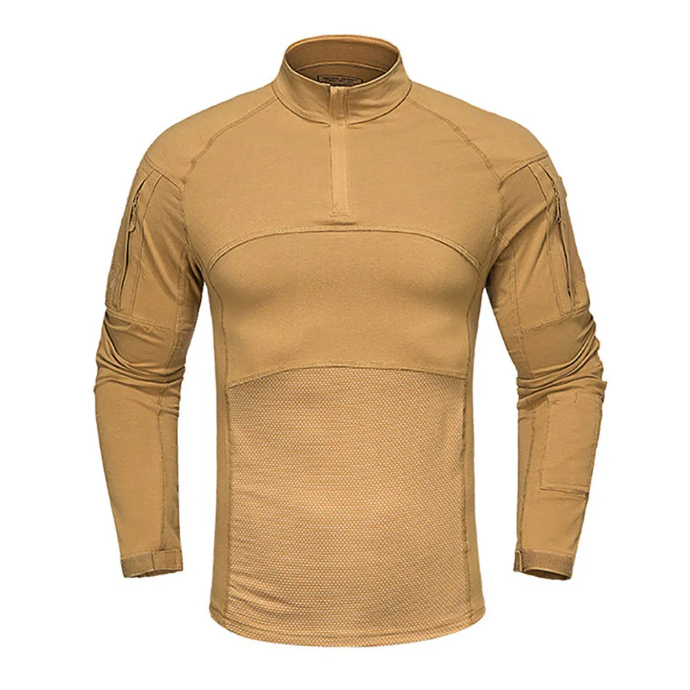Tactical Shirt Combat Shirt Men Clothing Military Elasticity Man Shirt Camo T Shirt Multicam Army Long Shirt Hunting Clothes