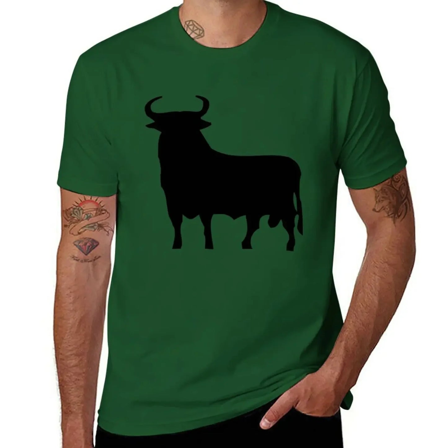 hippie clothes man clothes sweat shirt summer clothes Men's t-shirts New Spanish Bull T-Shirt