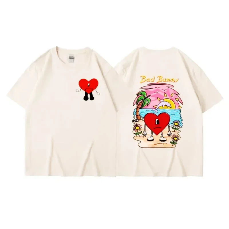 2026 Bad Bunny T-shirt Women's T-shirt Casual T-shirt Summer Street Short Sleeve Fashion Harajuku T-shirt Clothing