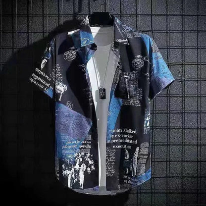 Man Button Blouse Tees Men Shirt Hawaiian Shirt Beach Flower Shirt Short-sleeved Shirt Men Loose Casual Vintage Shirt Men  Shirt