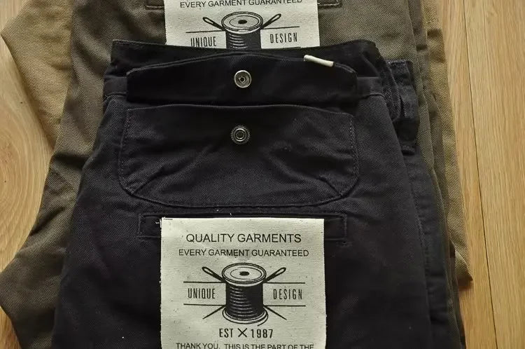 New Mens New Cargo Pants American Retro Heavy-duty Workwear Pants Man Wear-resistant Loose Straight Leg Pants Casual Trousers