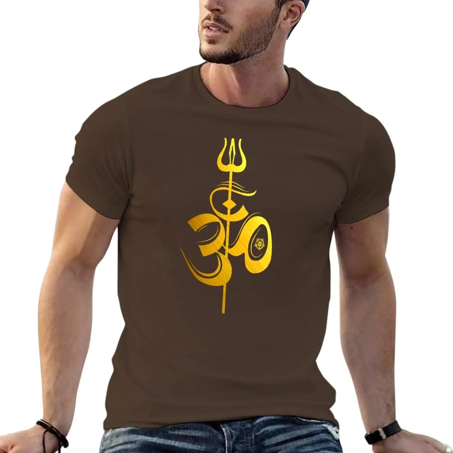 OM Lord Shiva Divine Spear Trident Trishul T Shirt T-Shirt sweat shirt mens graphic t-shirts anime