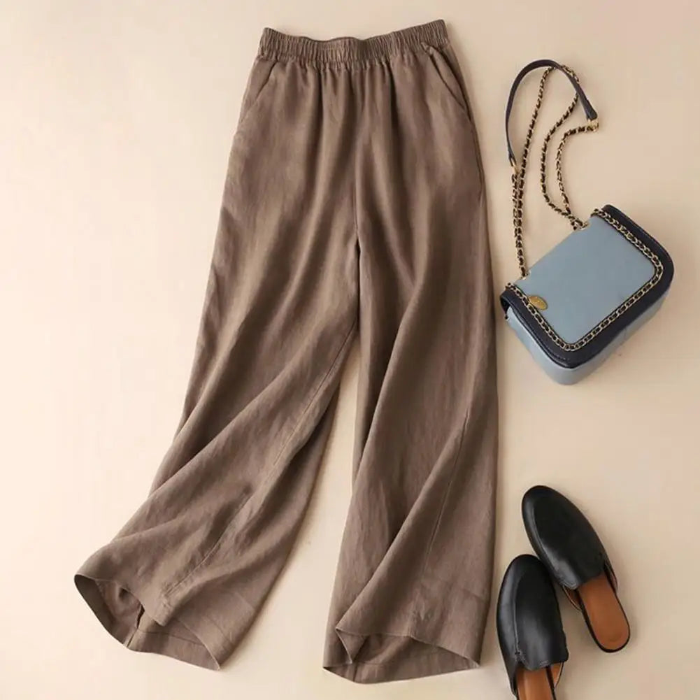 Woman Pants Lightweight Soft Fabric Women Summer Solid Color Casual Straight Long Pants Bottoming Casual Pants Workwear