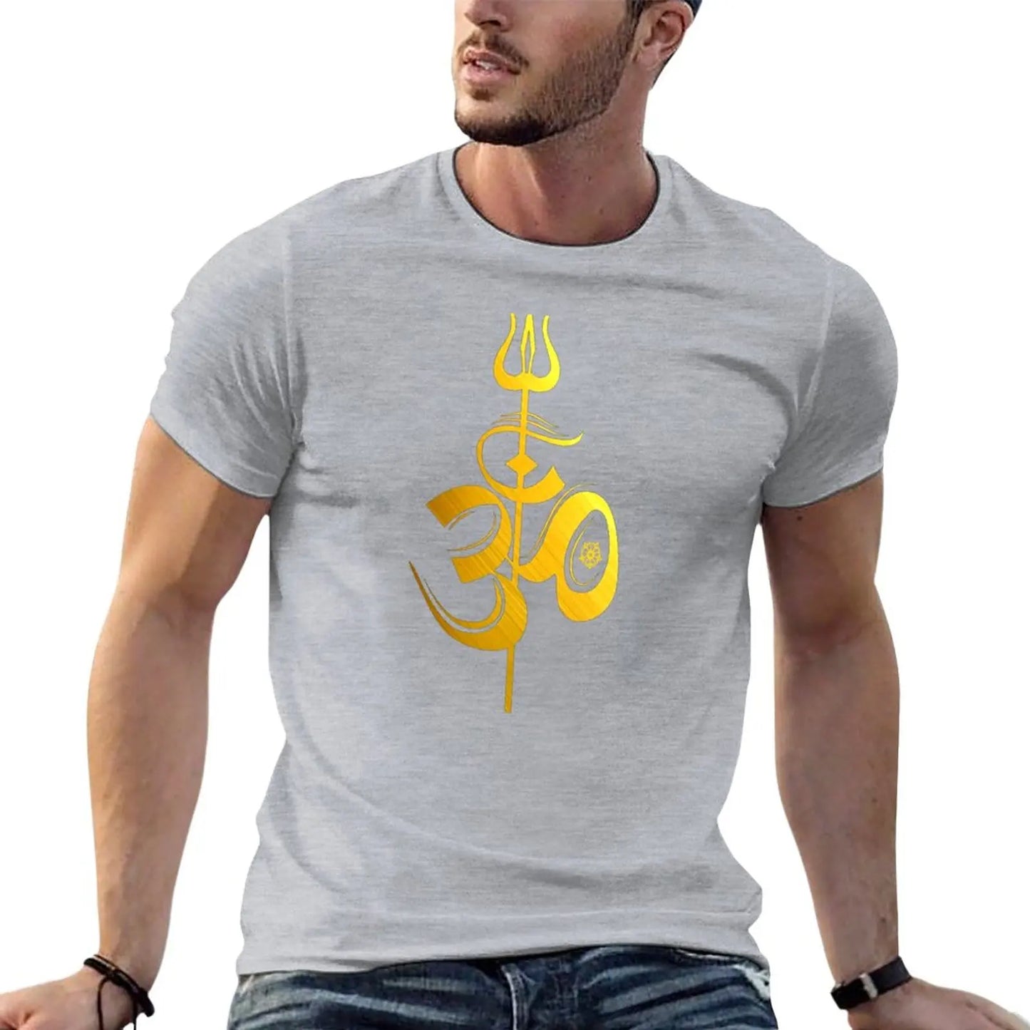OM Lord Shiva Divine Spear Trident Trishul T Shirt T-Shirt sweat shirt mens graphic t-shirts anime