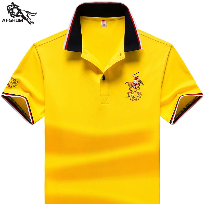 Polo Shirt men Summer New Mens Short Sleeve Polo Shirt mens Embroidered Top Clothes Men's Business Casual Polo Shirt M-4XL 1732