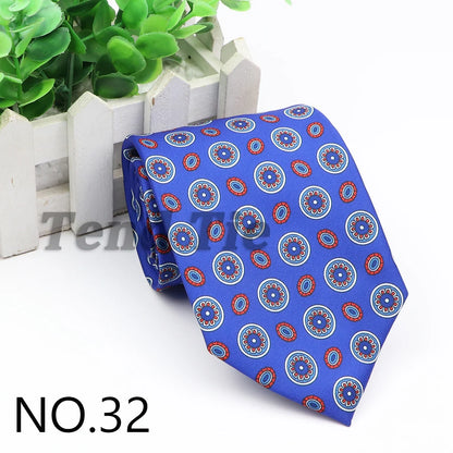 New Fashion Mens Tie Formal Striped Floral Designer Jacquard Wedding Necktie Soft Classic Neckwear Official Gravata For Man Wear